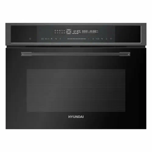Hyundai HMEO 6580 DX встраиваемый духовой шкаф с СВЧ сенсорная панель графит вид спереди