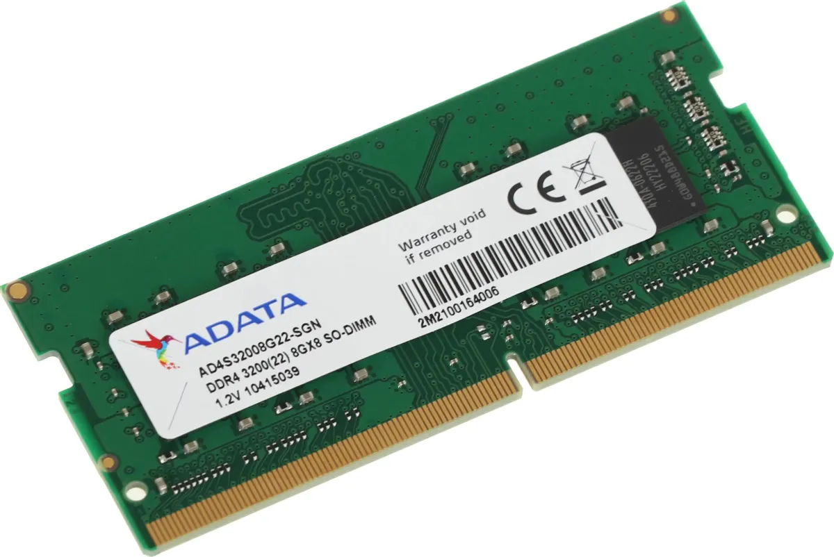 ADATA Premier AD4S32008G22-SGN DDR4 SODIMM 8 ГБ 3200 МГц — модуль памяти для ноутбука