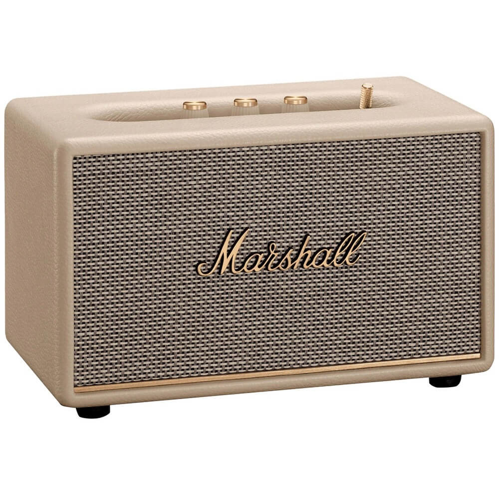 Marshall Acton III Cream вид спереди &mdash; сетчатая панель, логотип, органы управления сверху