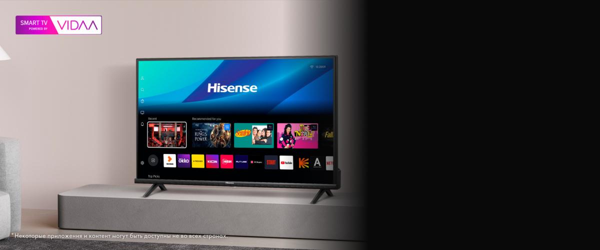 Hisense 40A4Q — платформа VIDAA и Smart TV интерфейс