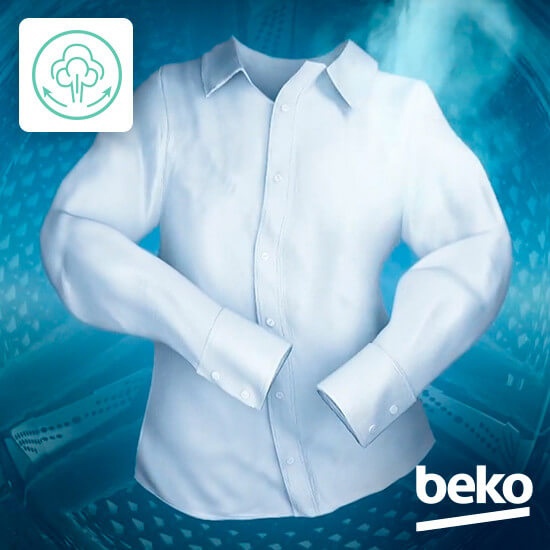 Beko WSPE7612A функция пара SteamCure &mdash; бережная стирка рубашек и детской одежды