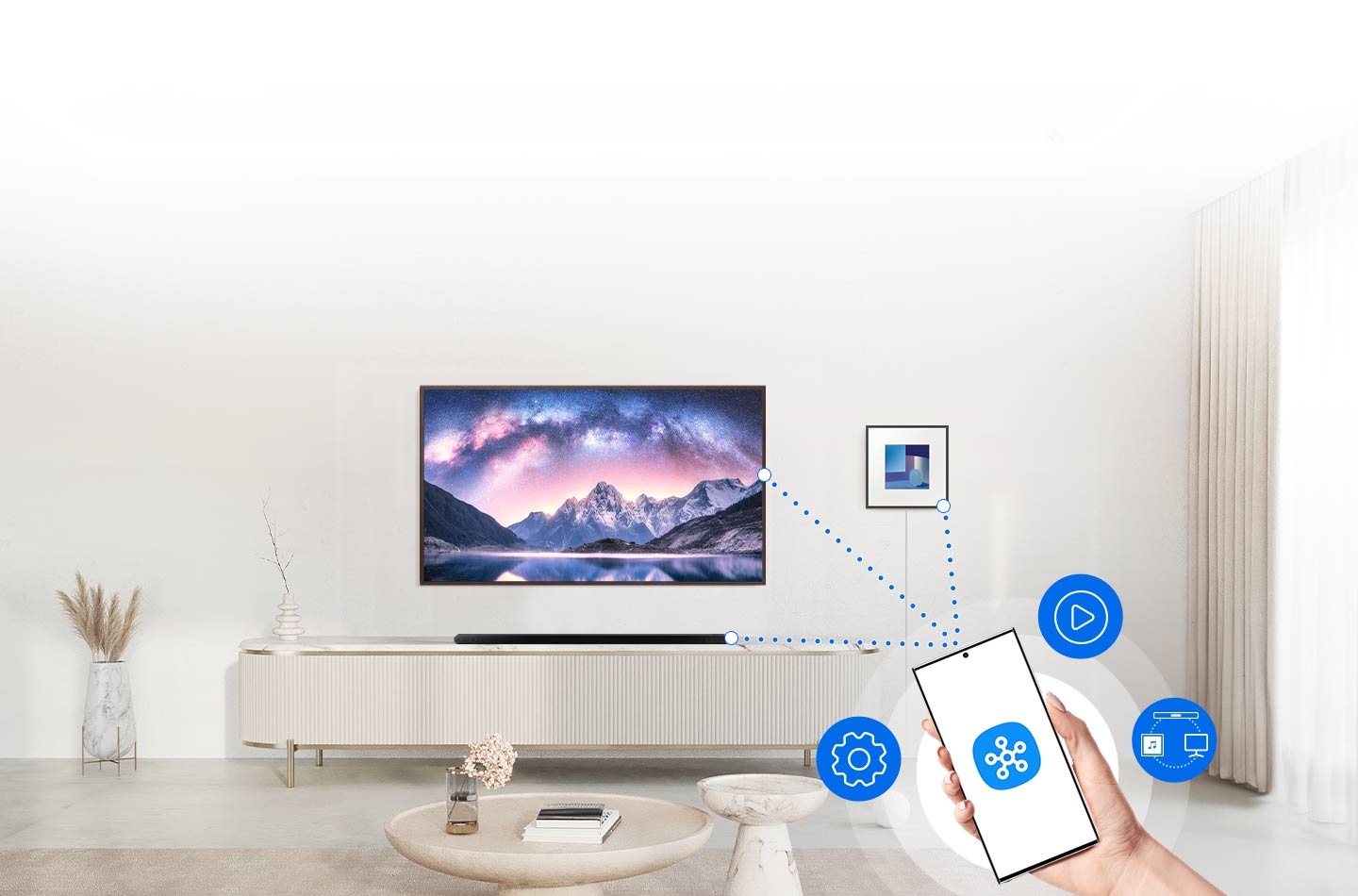 Samsung HW-LS60D SmartThings управление с мобильного устройства групповое воспроизведение