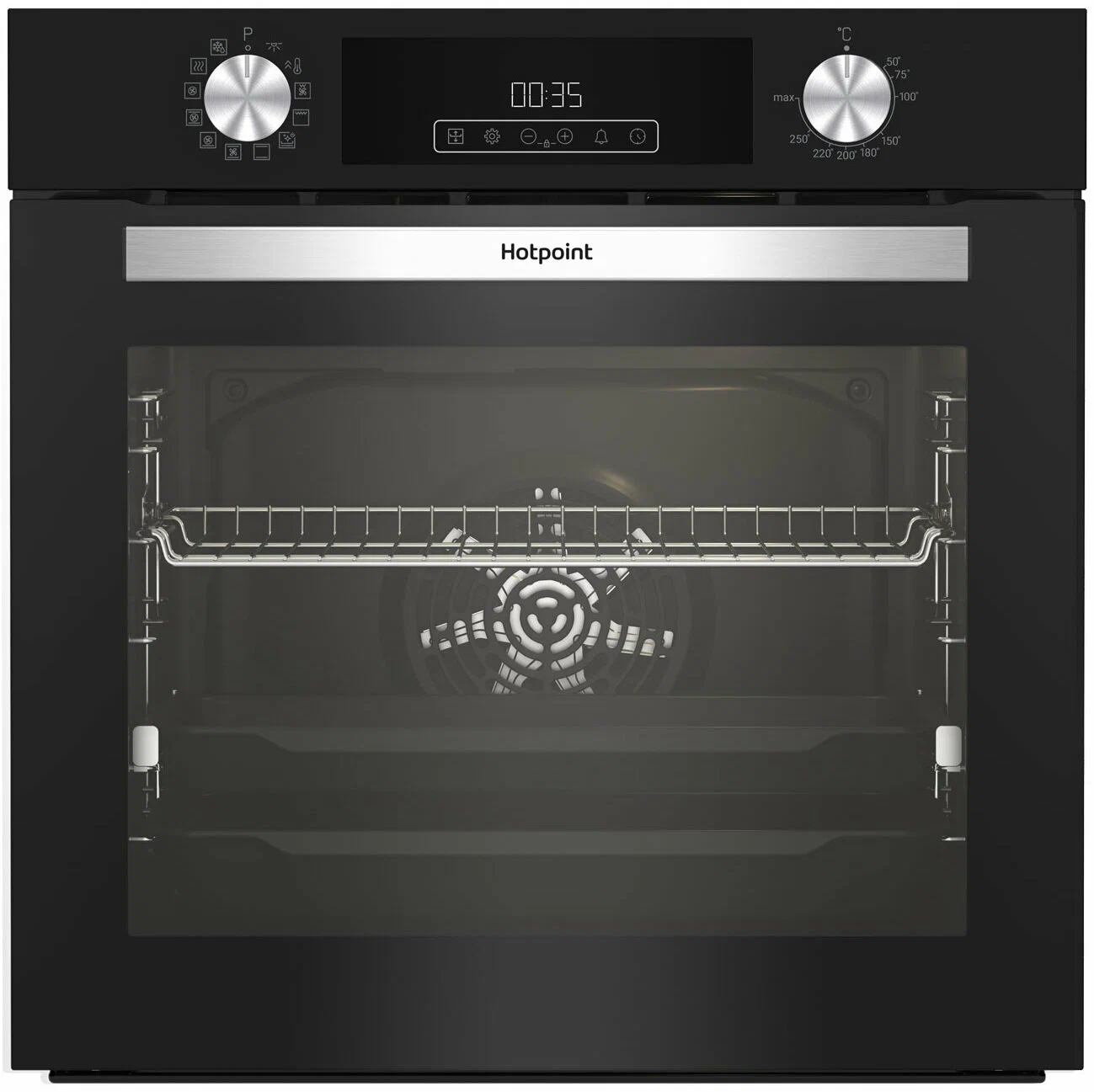 Hotpoint HFE8 921 H BL встраиваемый духовой шкаф 72 л с чёрным корпусом и сенсорным дисплеем