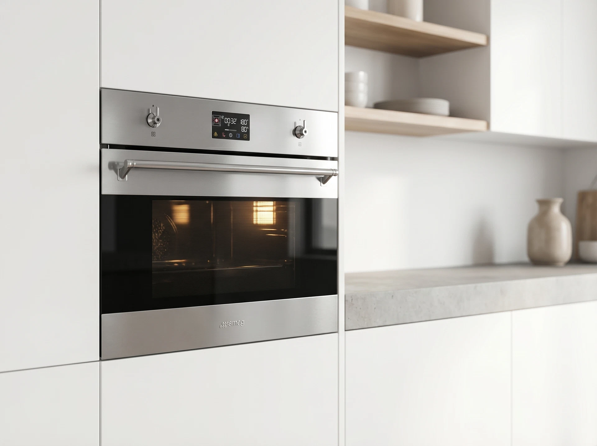Электрический компактный духовой шкаф Smeg SO4302S3X - фото в интерьере