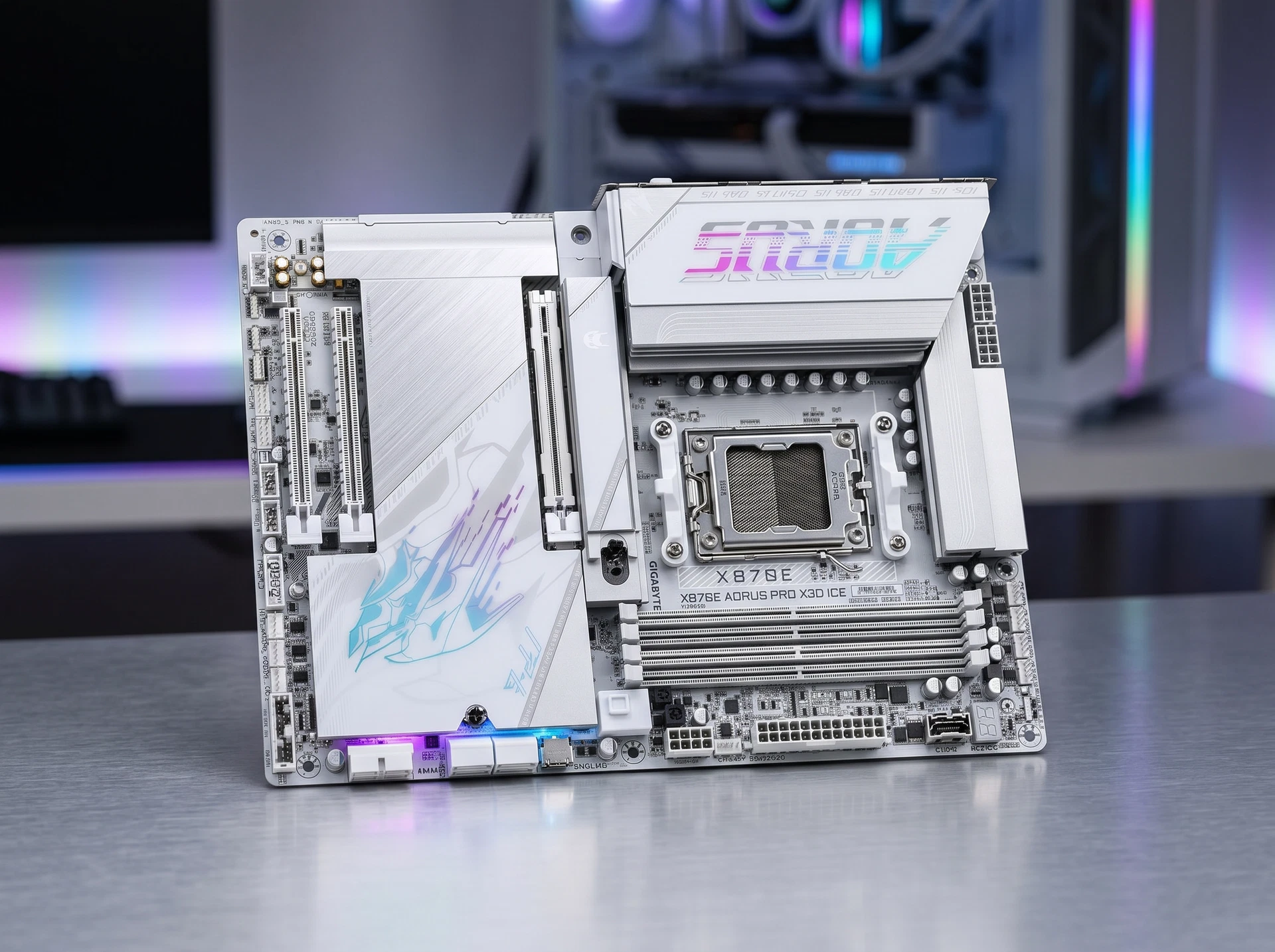 Материнская плата Gigabyte X870e Aorus Pro X3d Ice, Socket AM5, AMD X870E, ATX, RTL - фото в интерьере