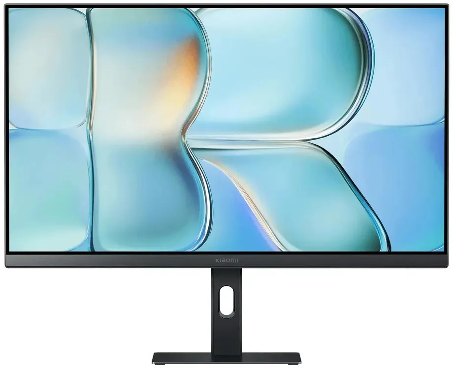 Xiaomi Monitor A24i 2026 вид спереди на чёрной подставке с регулировкой высоты