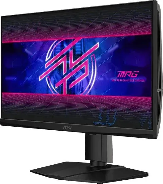 MSI MPG 242R X60N вид сбоку на регулируемой подставке &mdash; дизайн корпуса и глубина