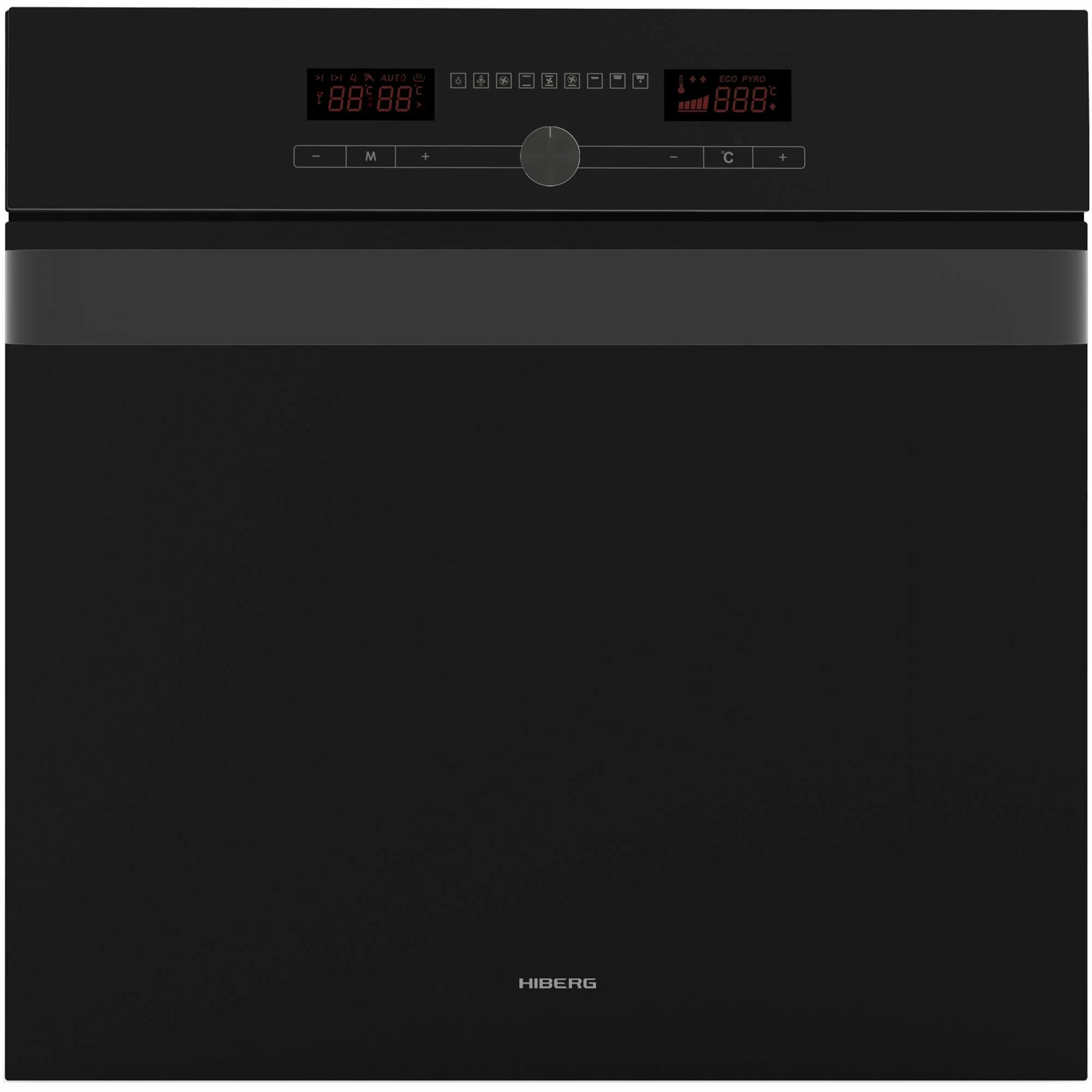 Hiberg VM 6193 B встраиваемый духовой шкаф чёрный сенсорная панель вид спереди