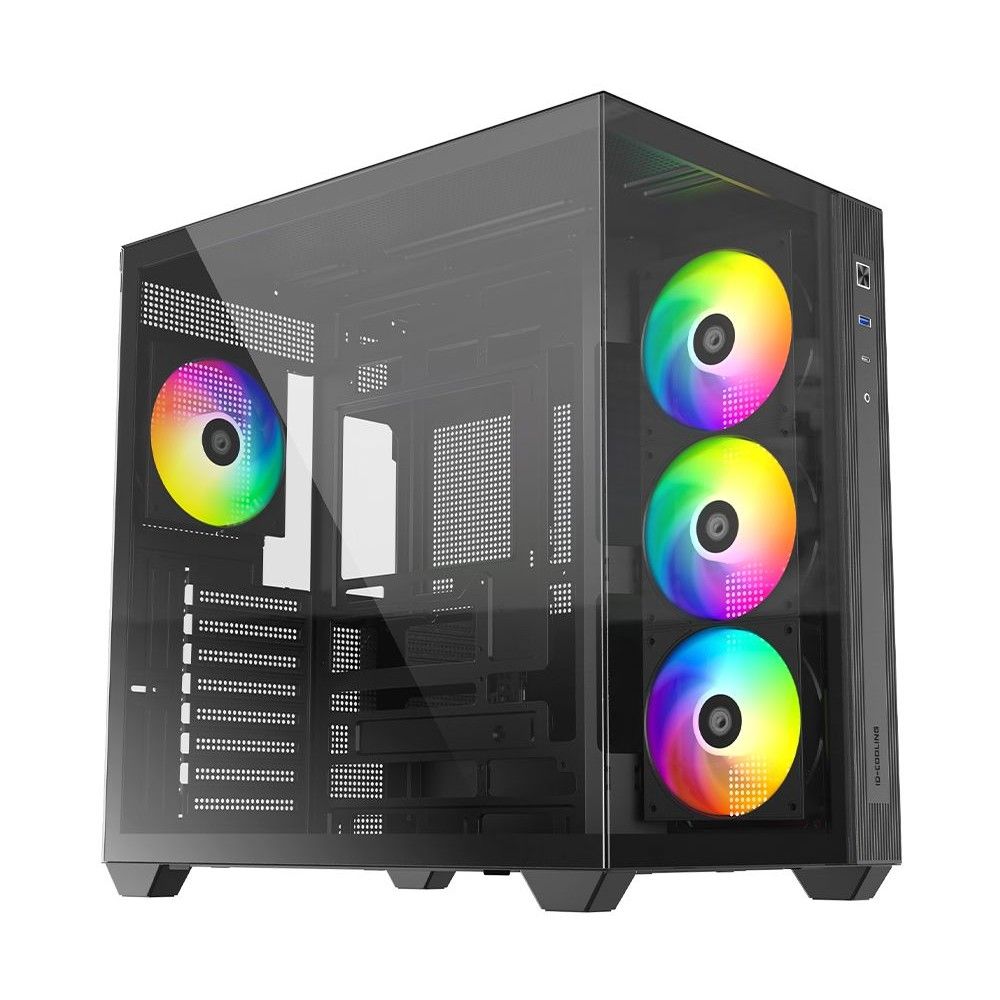ID-Cooling VIEW 510 ARGB вид спереди три ARGB вентилятора закалённое стекло