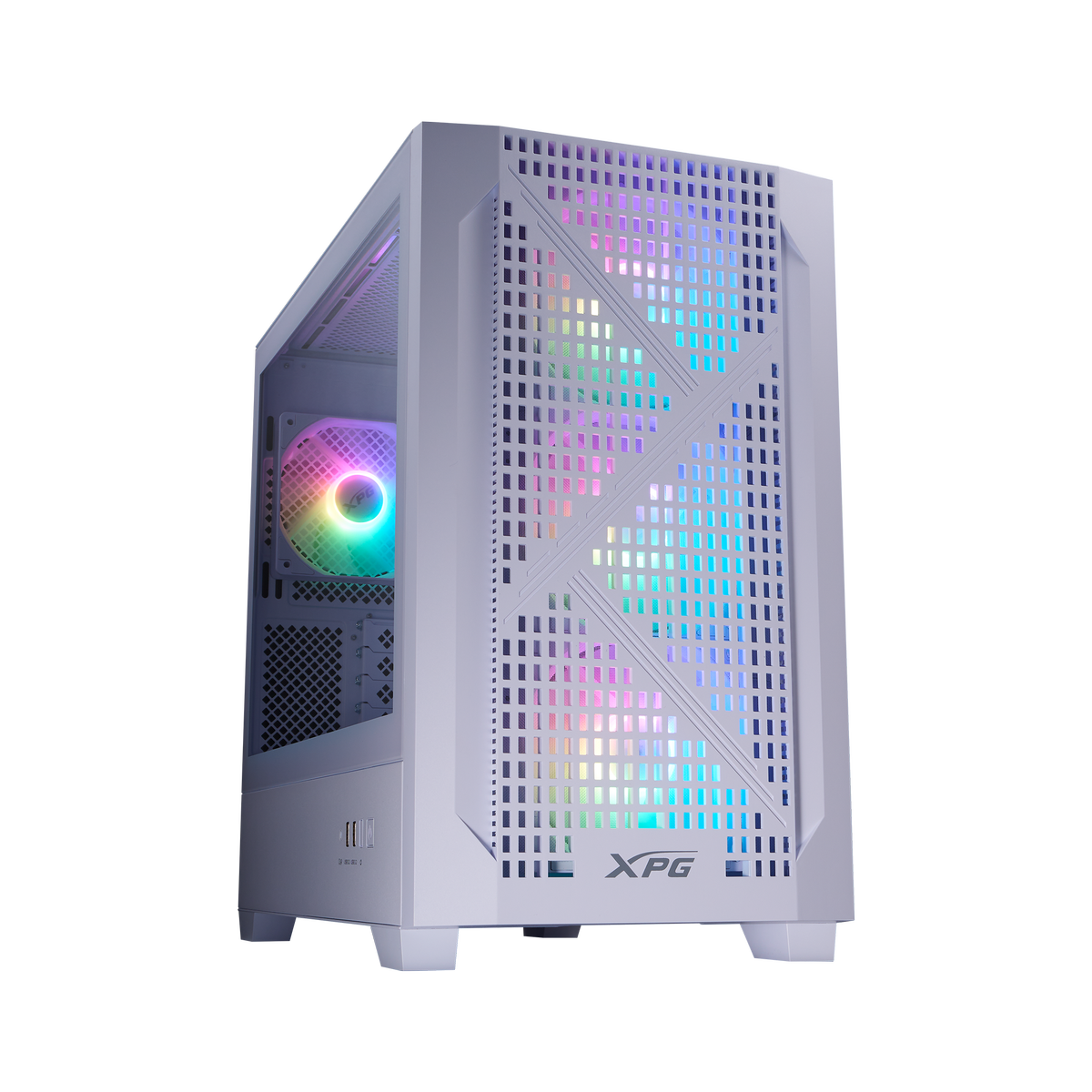 ADATA XPG LANDER 300 боковой профиль с ARGB-подсветкой вентилятора и логотипом XPG