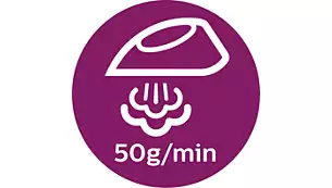 Подача пара до 50&nbsp;г/мин для лучшего разглаживания складок