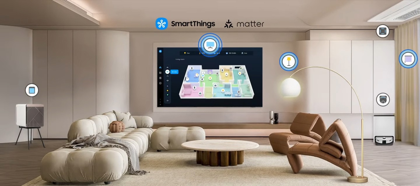 Samsung QE75QN900F — интерфейс SmartThings и управление умным домом