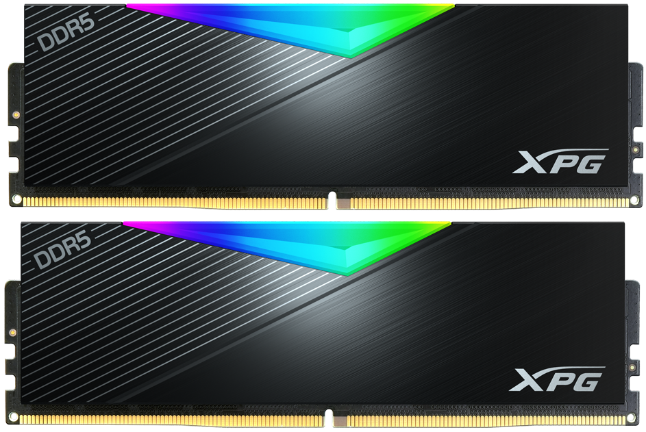 ADATA Lancer DDR5 AX5U6000C3032G-DCLARBK радиатор чёрный RGB подсветка крупный план