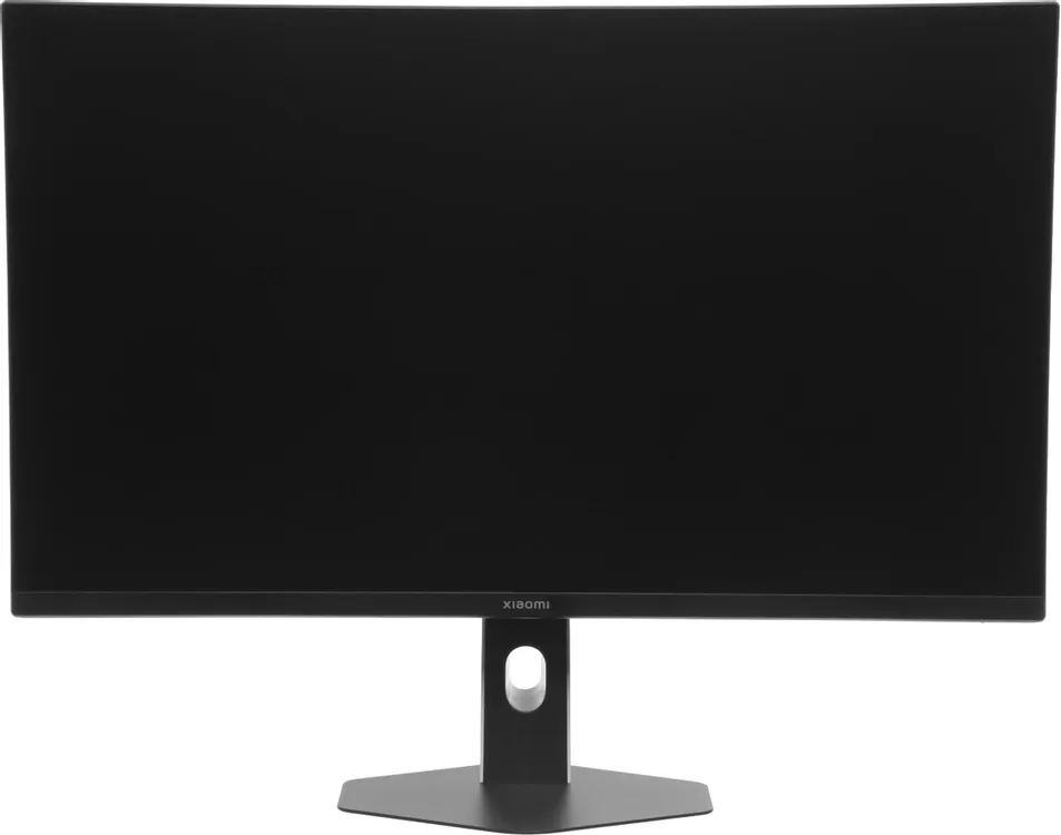Xiaomi Gaming Monitor G27i 2026 вид спереди с минимальными рамками и подставкой с отверстием для кабелей