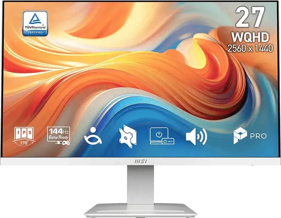 MSI PRO MP273QW E14 вид сзади разъёмы DisplayPort HDMI аудиовыход 3.5 мм