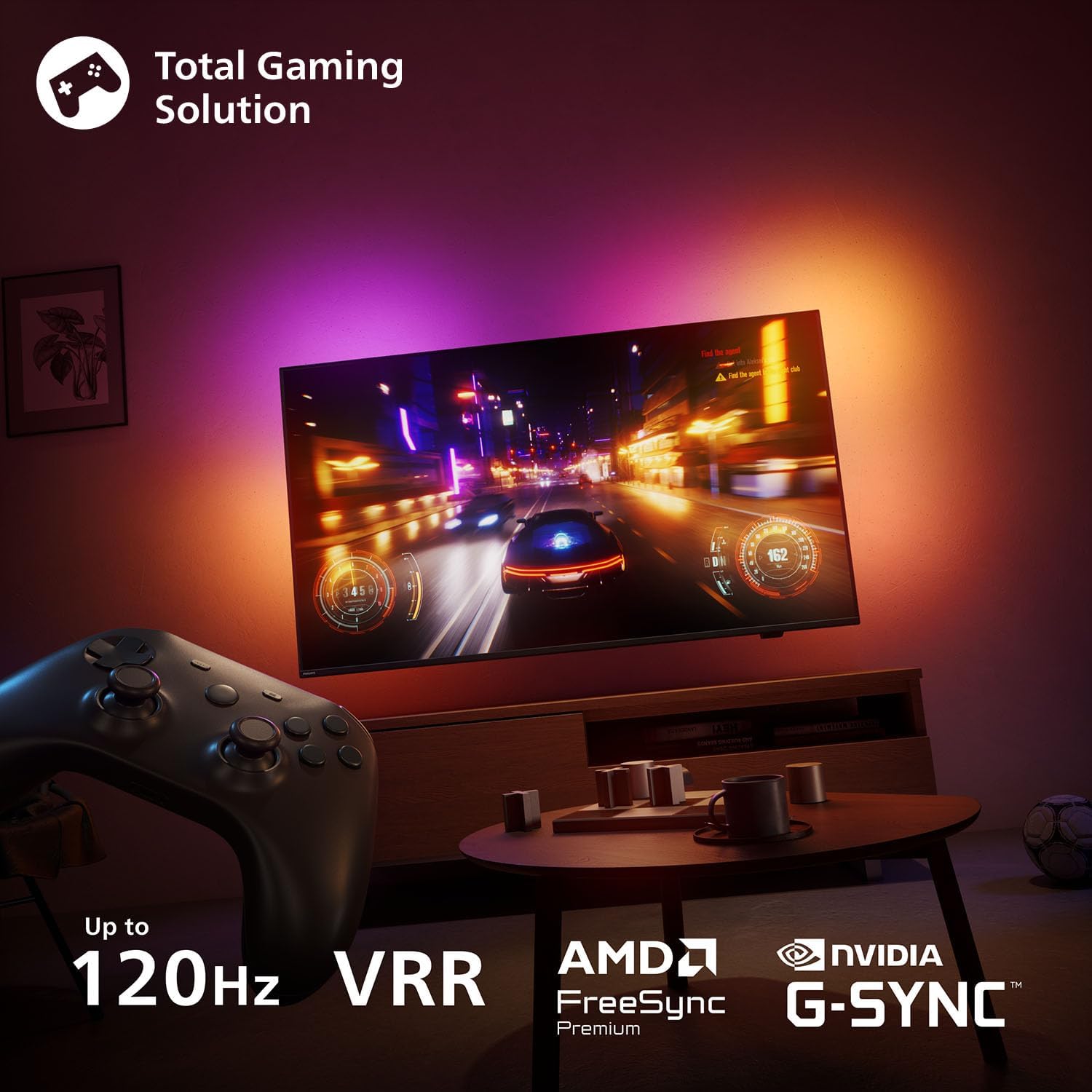 Philips 77OLED770 игровой режим — Xbox контроллер, 120 Гц, VRR, AMD FreeSync Premium, NVIDIA G-SYNC