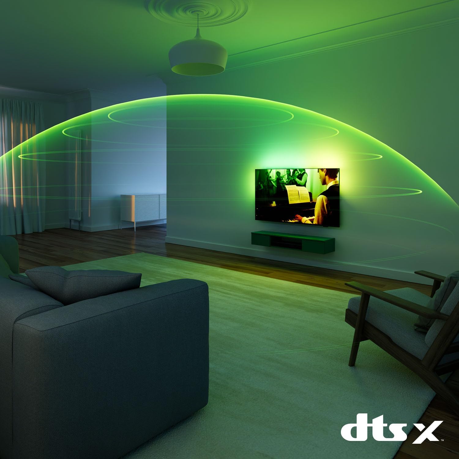 Philips 77OLED770 DTS:X объёмный звук — сферическая визуализация звукового поля