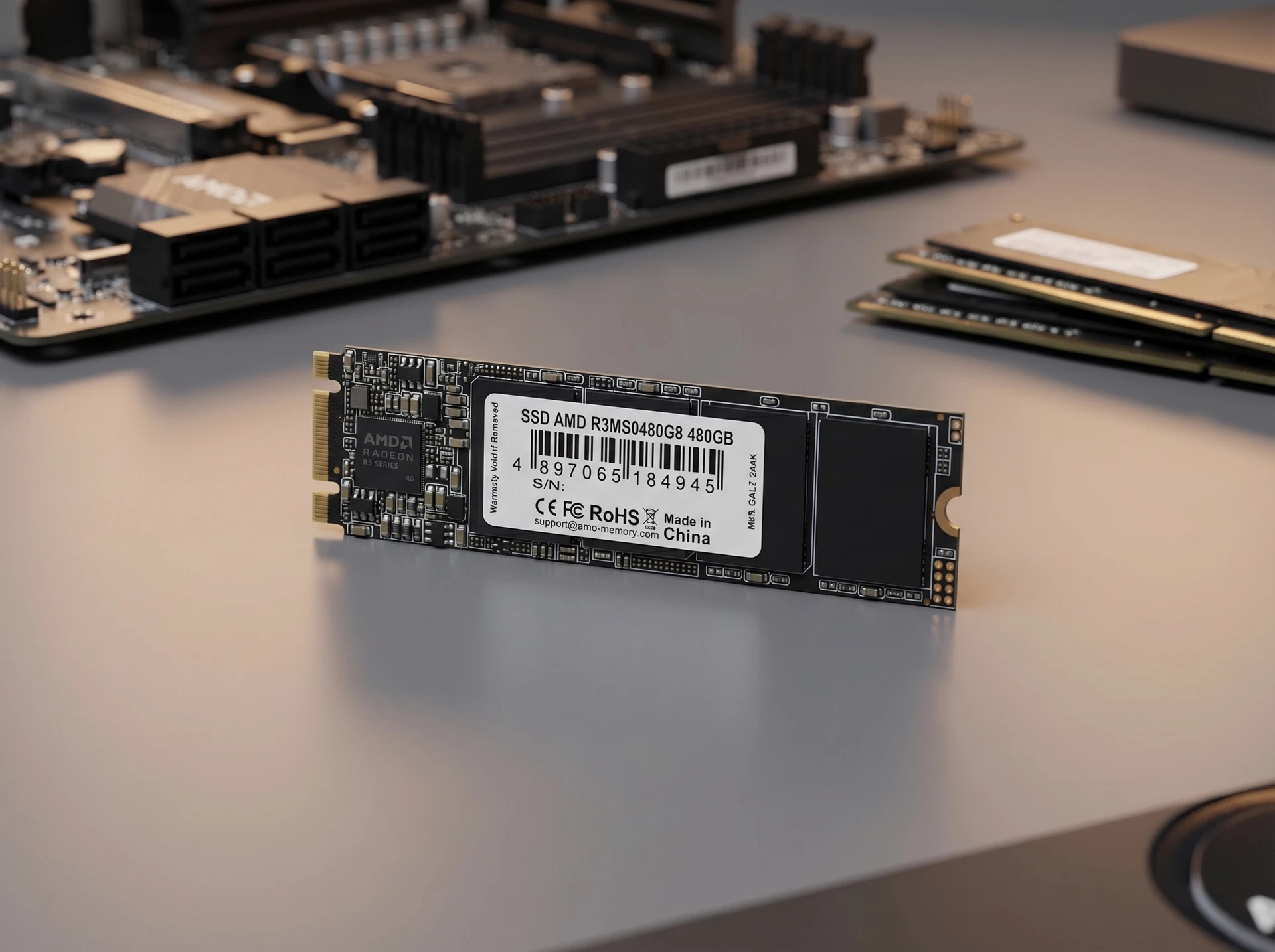 SSD накопитель AMD Radeon 480ГБ, M.2 2280, SATA III, [R3MS0480G8] - фото в интерьере