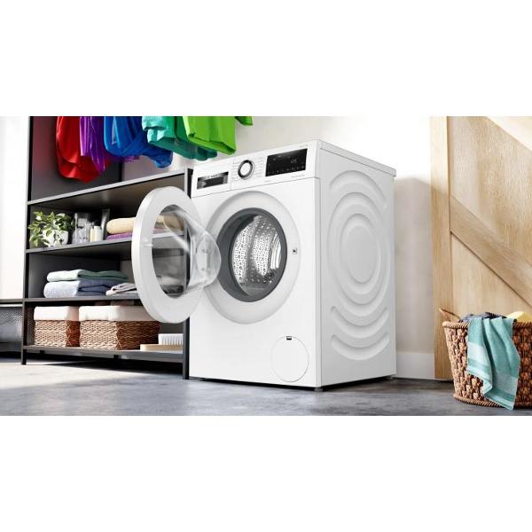 Bosch WNA134L0SN вид спереди с открытым люком — панель управления с LED-дисплеем