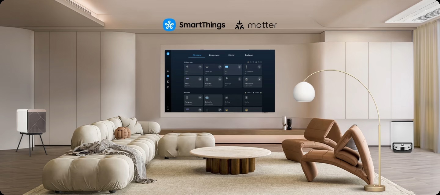 Samsung QE83S90FAEXRU — SmartThings умный дом, управление устройствами