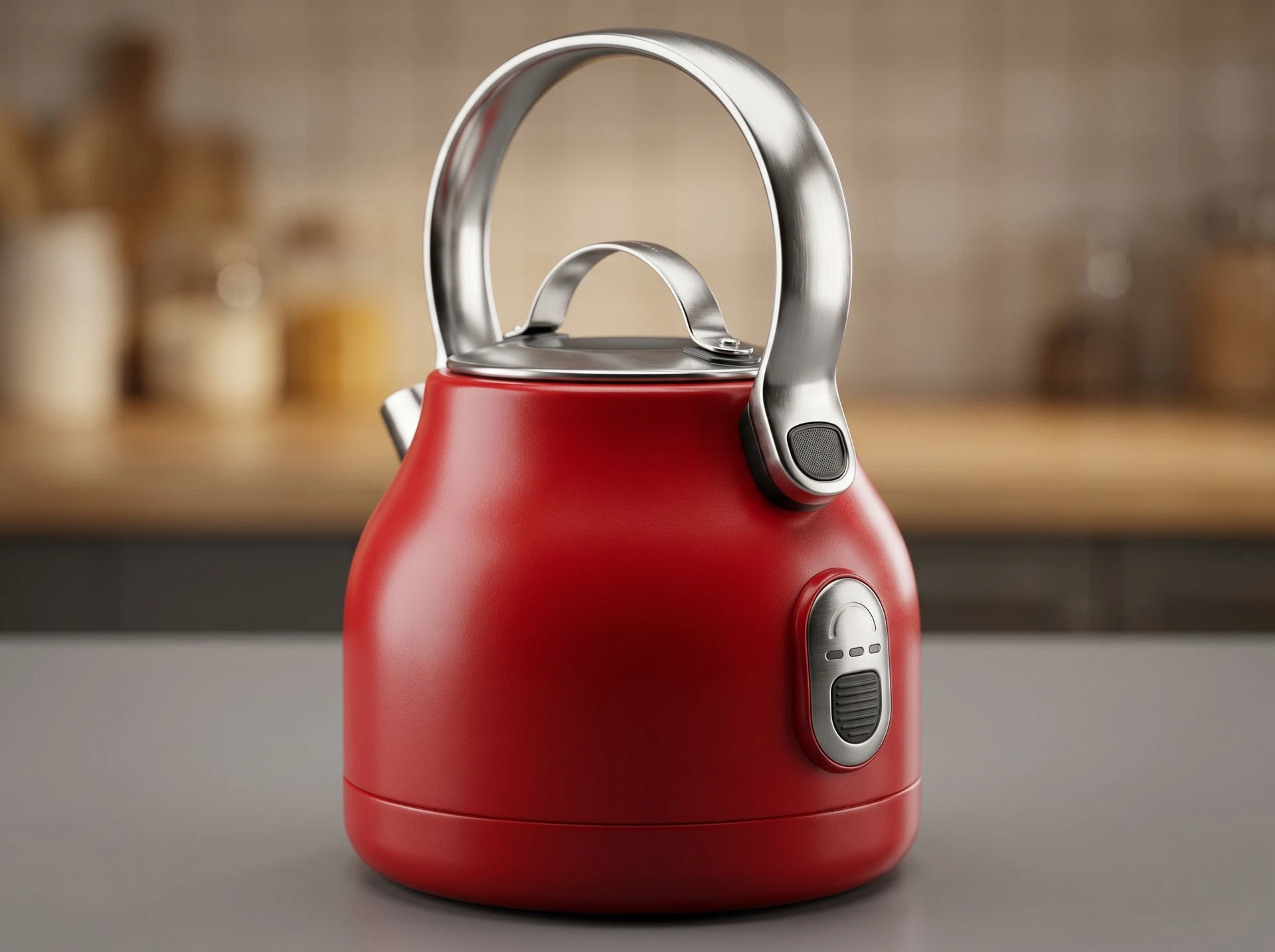 KitchenAid 5KEK1222EER красный — детали корпуса и подставки на кухонной столешнице