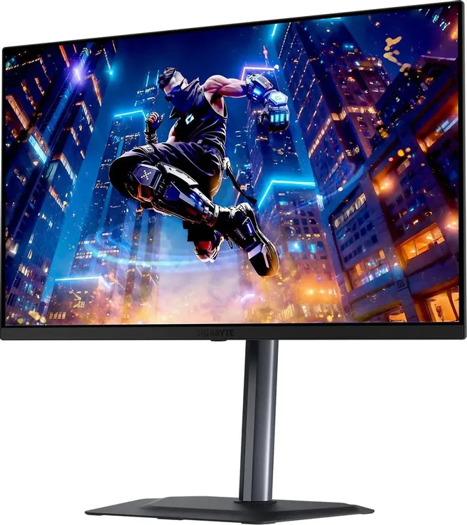 Gigabyte MO27Q3 EK углы обзора — QD-OLED панель с игровой сценой