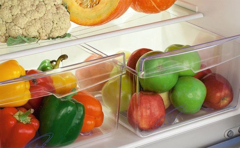 Pozis RK-102 графитовый — внутренние ящики с овощами и фруктами, организация хранения