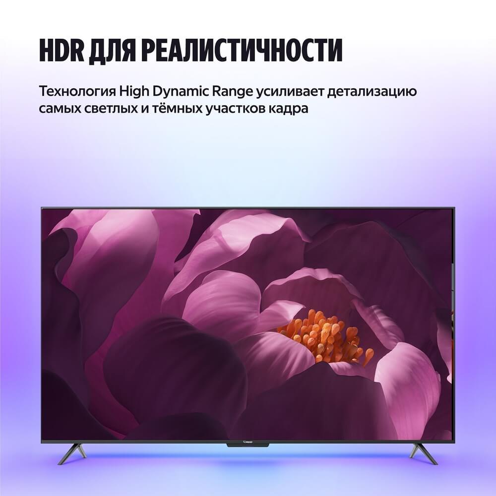 Яндекс ТВ Станция Бейсик QLED 43 &mdash; вид сбоку, дизайн