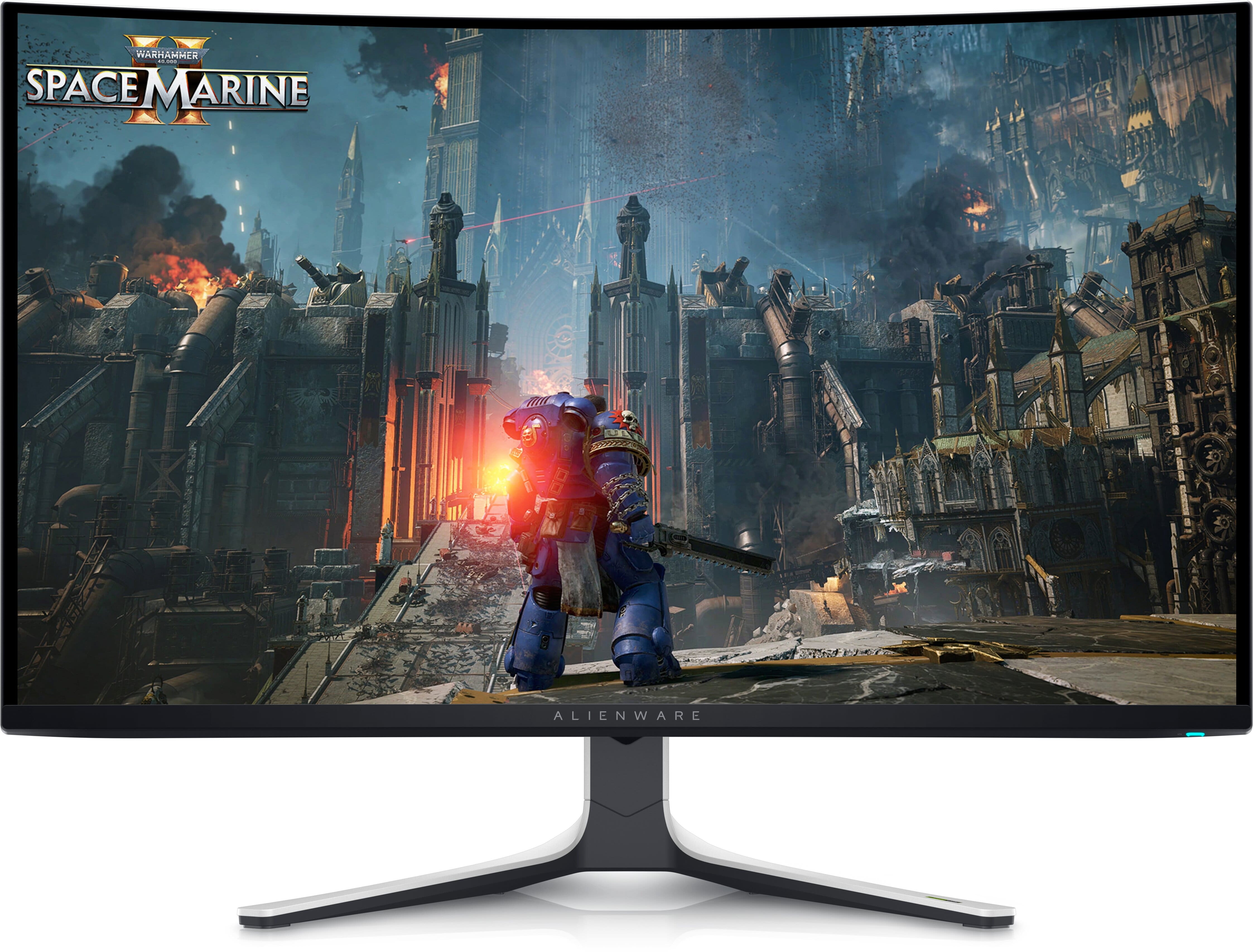 Dell Alienware AW3225QF 32 QD-OLED — игровой монитор с Warhammer Space Marine 2 на экране