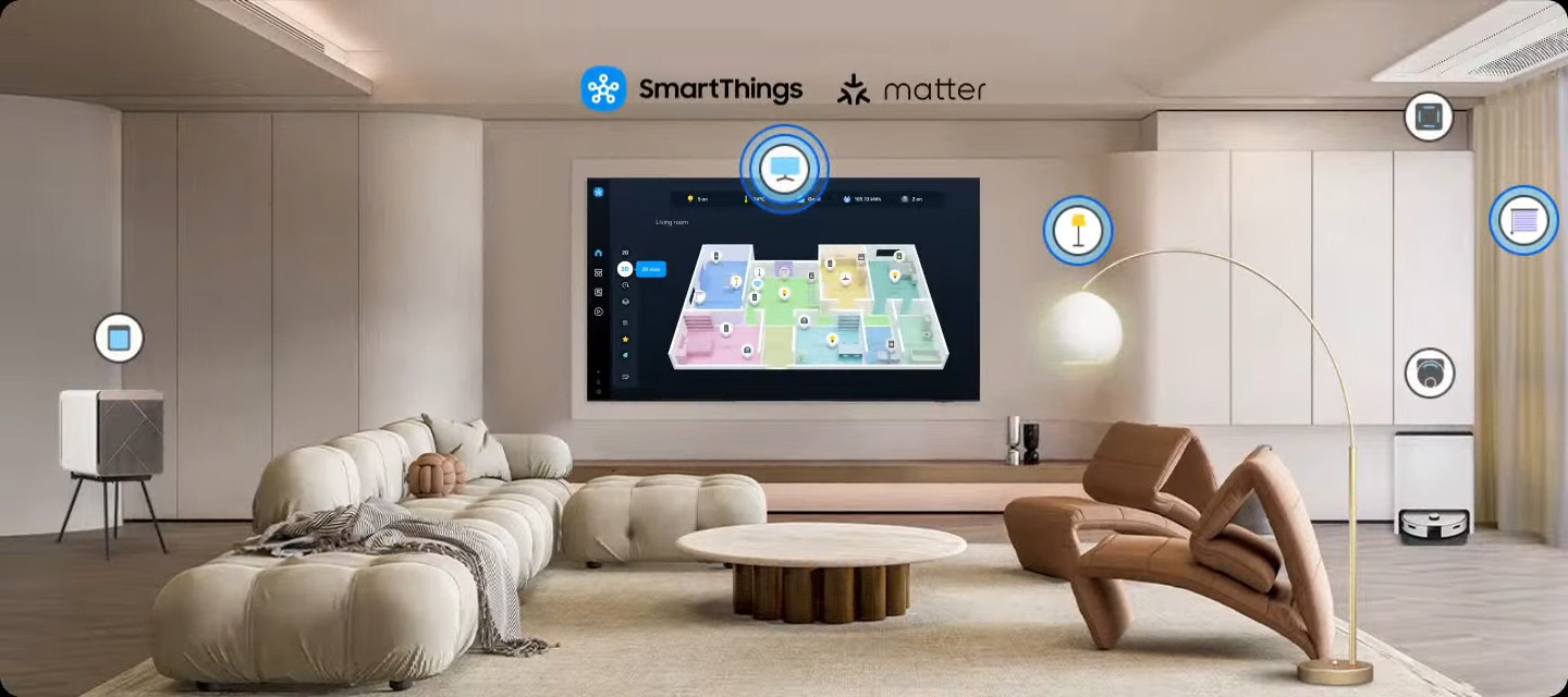 Samsung QE65S85F — управление умным домом SmartThings с поддержкой Matter