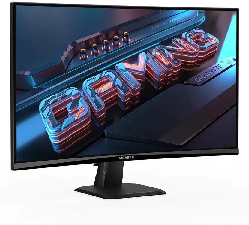 GIGABYTE GS27QCA EK вид сбоку подставка порты DisplayPort HDMI 2.0 аудиовыход 3.5 мм