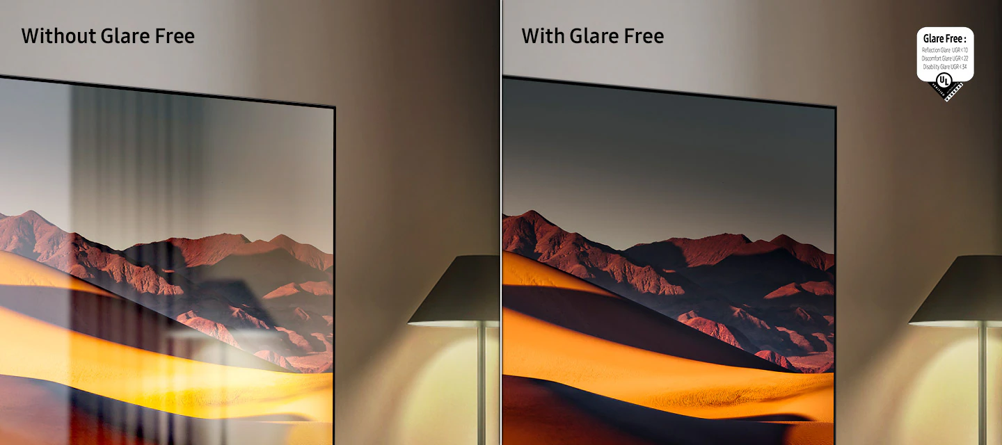 Сравнение: без антиблика и с Glare Free