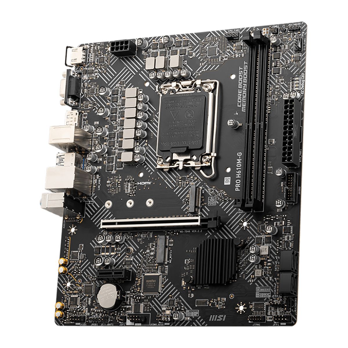 MSI Pro H610M-G разъёмы задней панели DisplayPort HDMI USB крупным планом