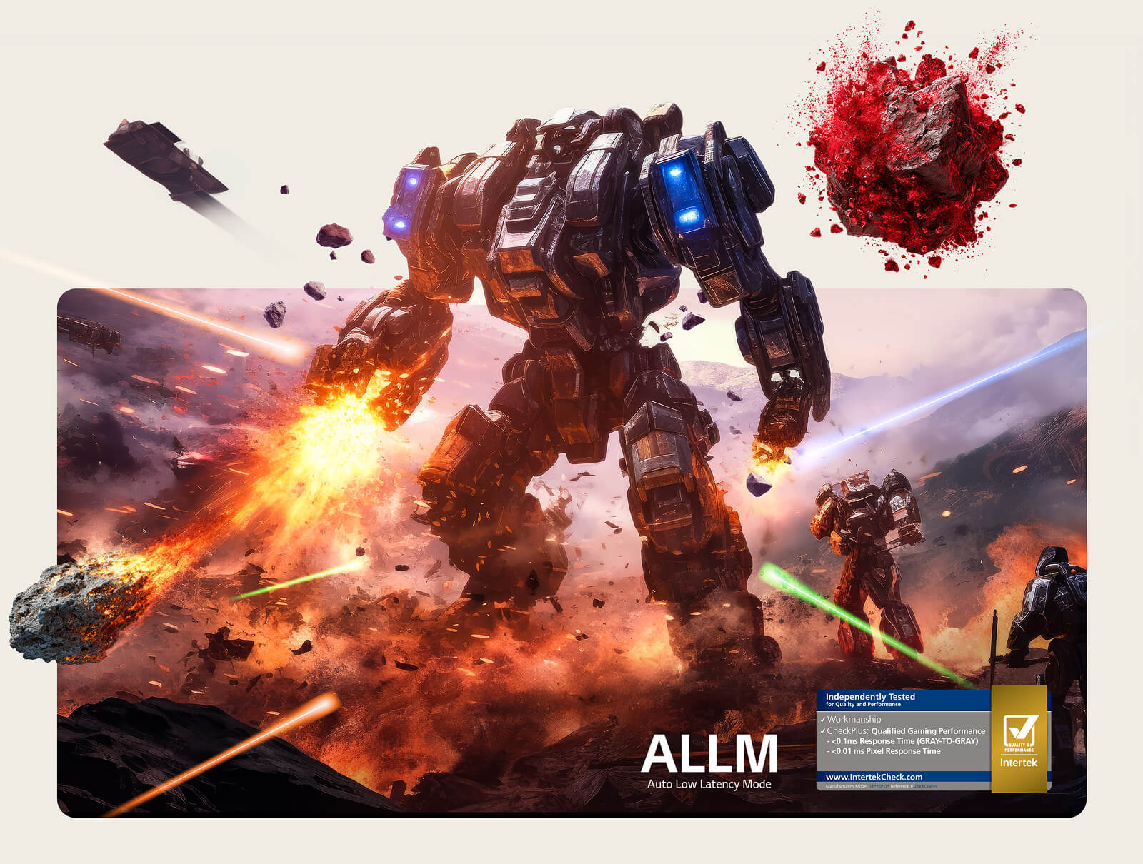 LG OLED48G6 — сертификат Intertek ALLM, подтверждающий автоматический переход в игровой режим с минимальной задержкой