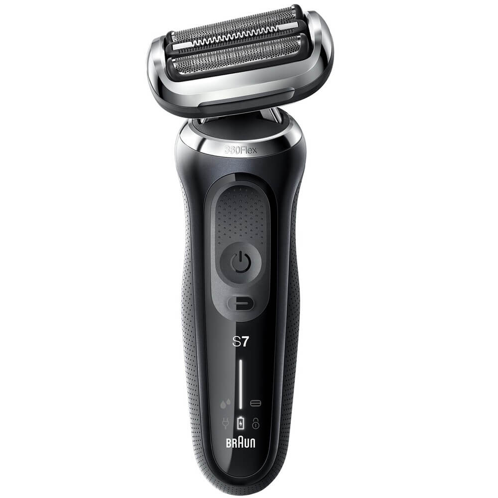 Braun 71-N1000S сеточная головка 380Flex крупным планом — кнопка питания и элементы управления