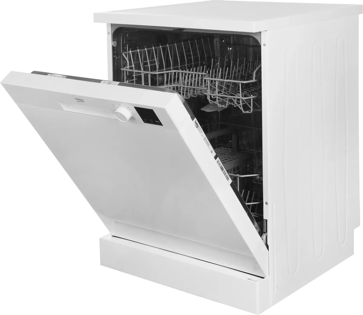 Beko DVN053W01W открытая дверца корзины для посуды белый корпус