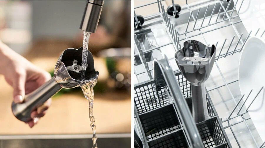 Bosch MSM6M821 погружной блендер в работе — демонстрация насадки в стакане