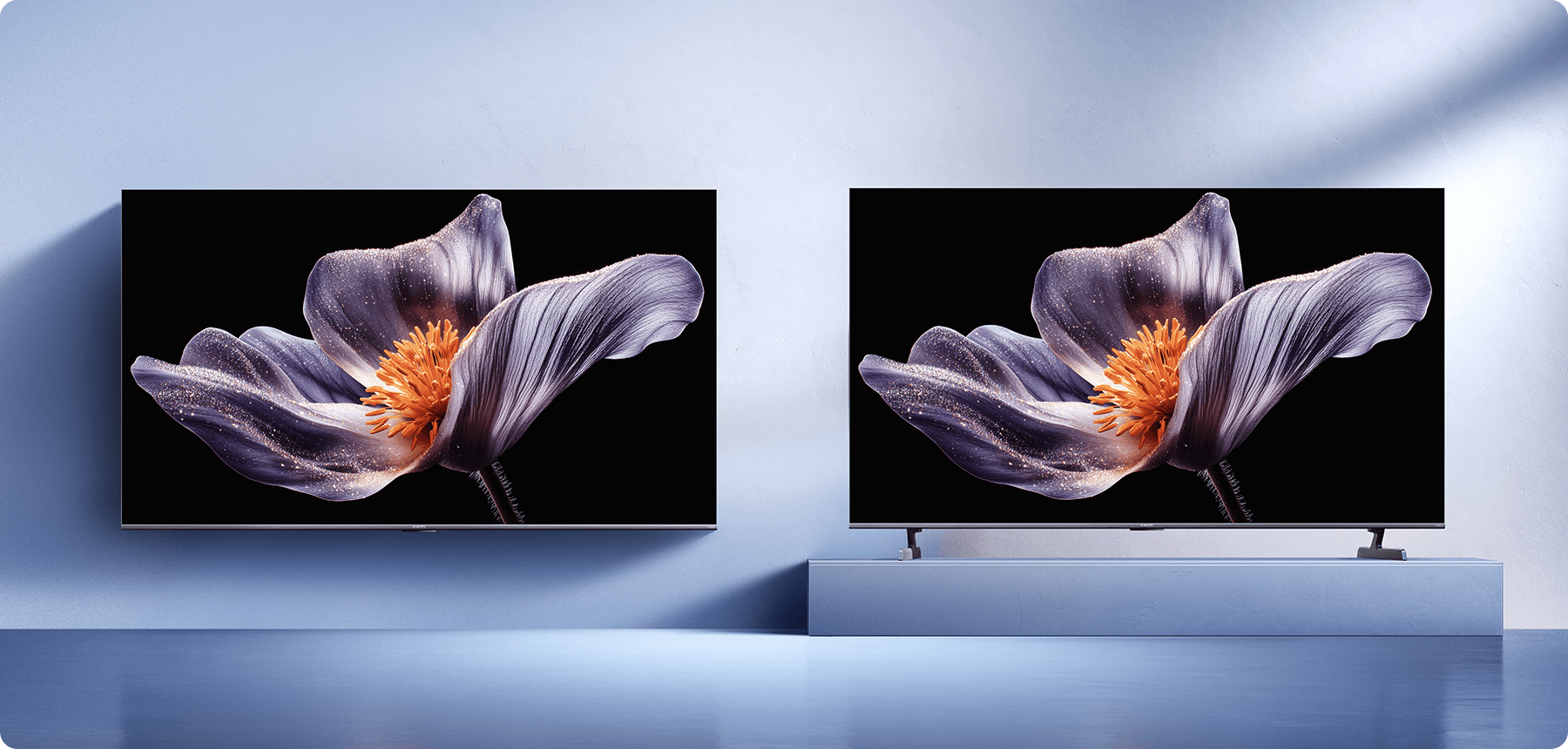 Два варианта установки Xiaomi TV S Pro Mini LED 55 — подставка и настенный монтаж