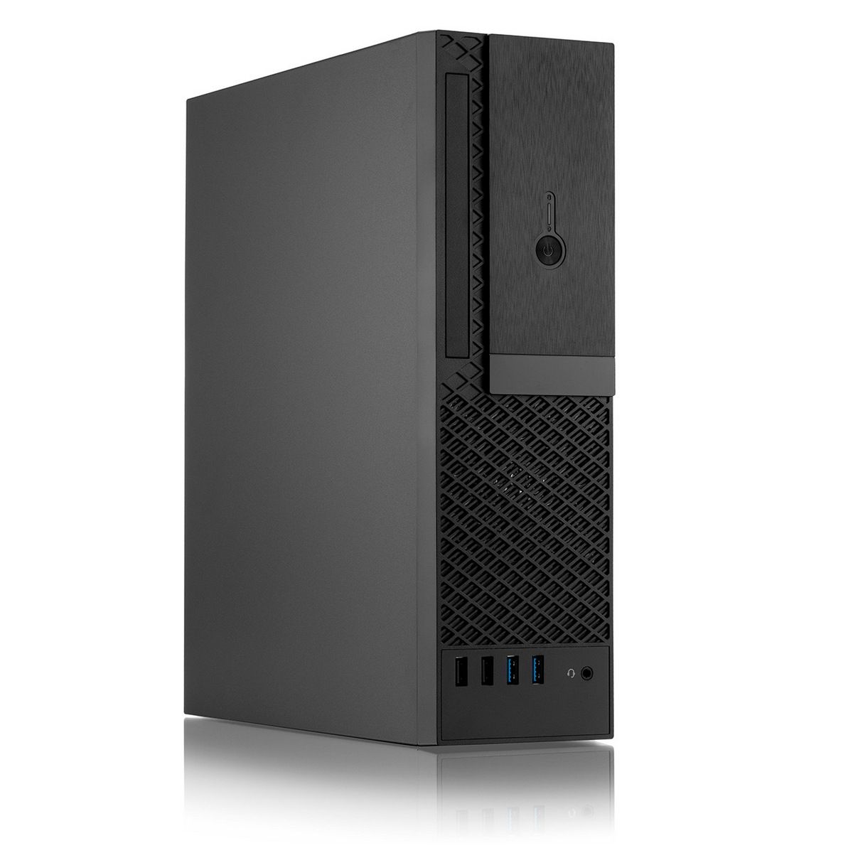 FoxLine FL-1001-TFX300S-U32C компактный SFF-корпус черный вид спереди