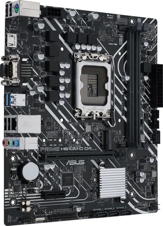 ASUS Prime H610M-D D4 задняя панель — HDMI, USB-порты, RJ-45 и аудиоразъёмы