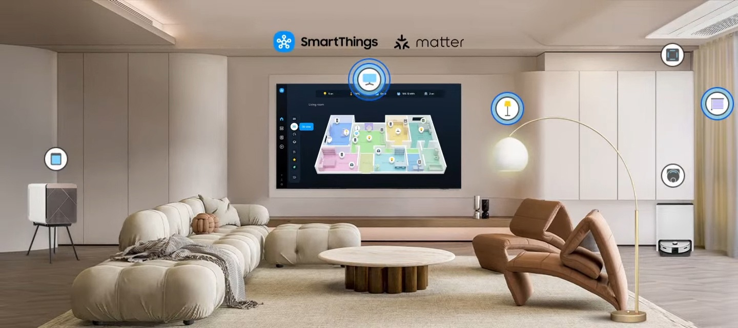 SmartThings на Samsung QE55QN85FAUXRU — управление умным домом с экрана телевизора