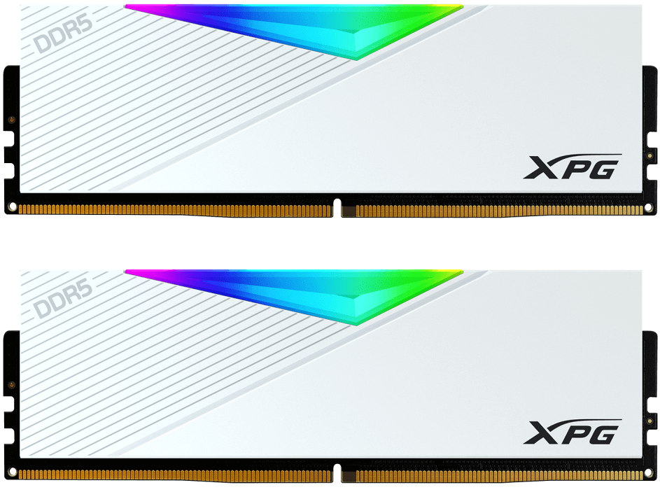 ADATA Lancer AX5U6000C3016G-DCLARWH белый радиатор RGB подсветка крупный план