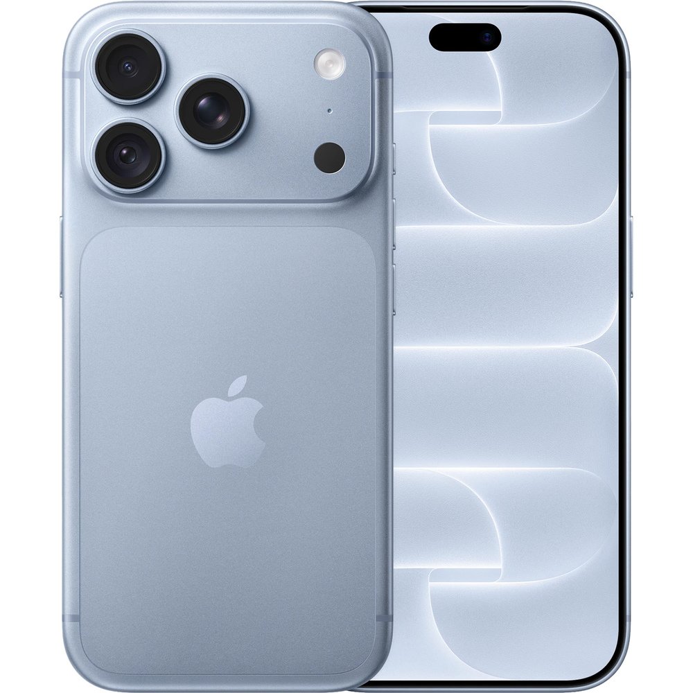 Apple iPhone 18 Pro 256GB Glacier — вид спереди и сзади, светло-голубой корпус, тройная камера