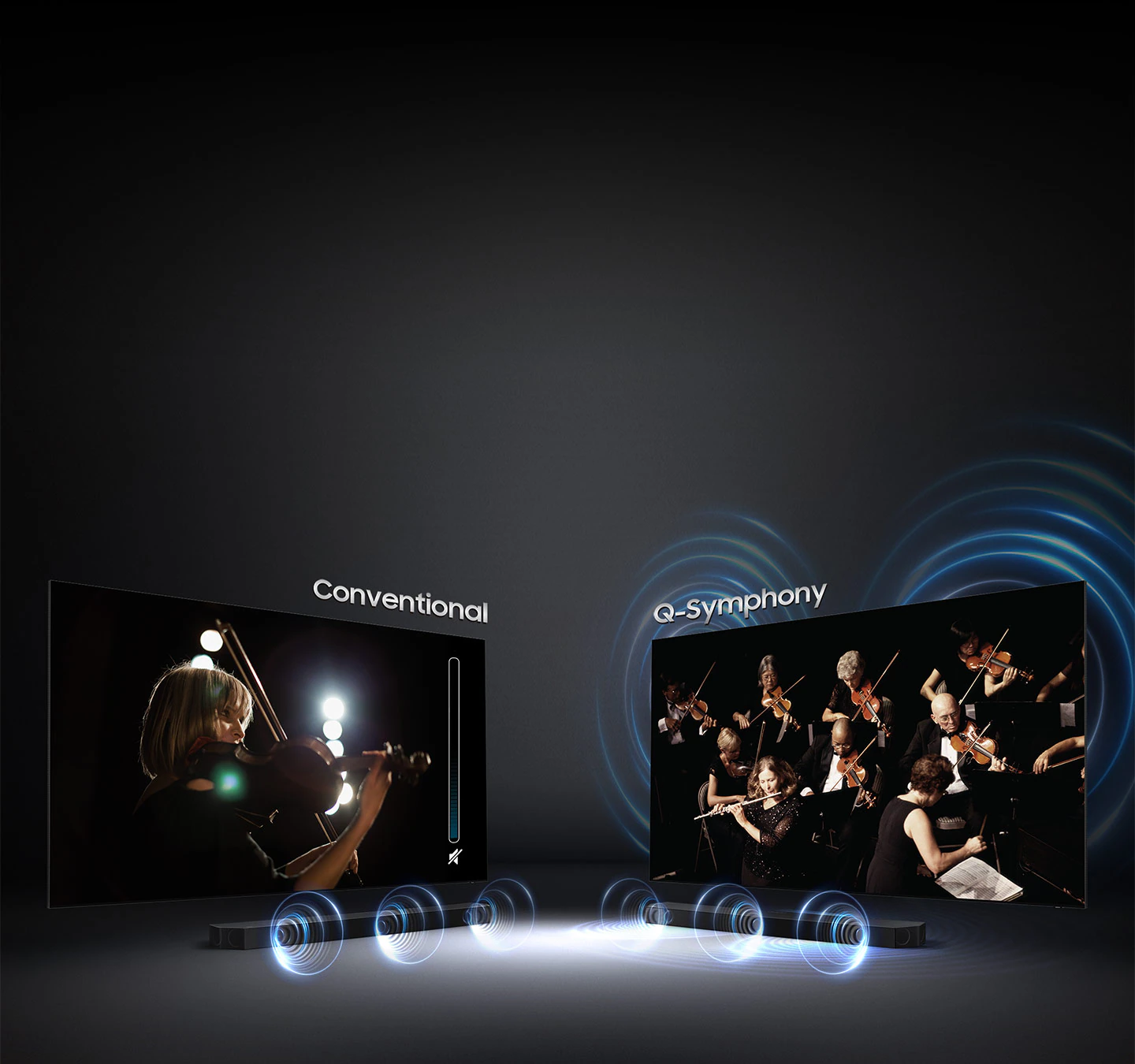 Samsung HW-Q990B Q-Symphony &mdash; совместная работа саундбара и телевизора Samsung как единой акустической системы