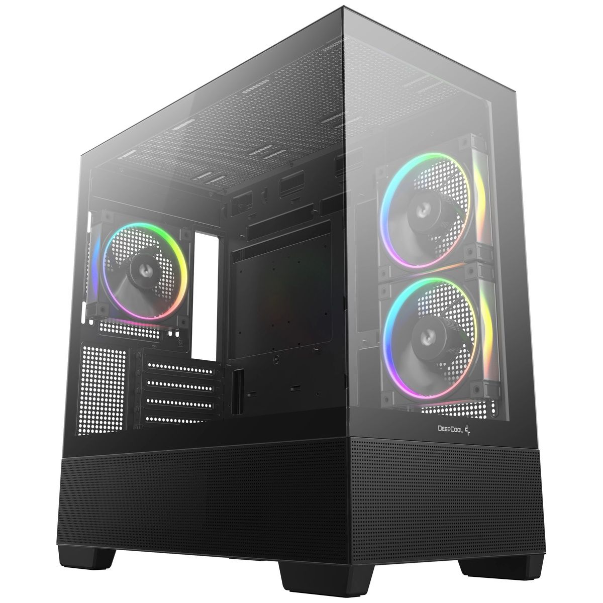 DeepCool CG380 3F Mini-Tower корпус Micro-ATX — фронтальная панель из закалённого стекла с тремя ARGB-вентиляторами