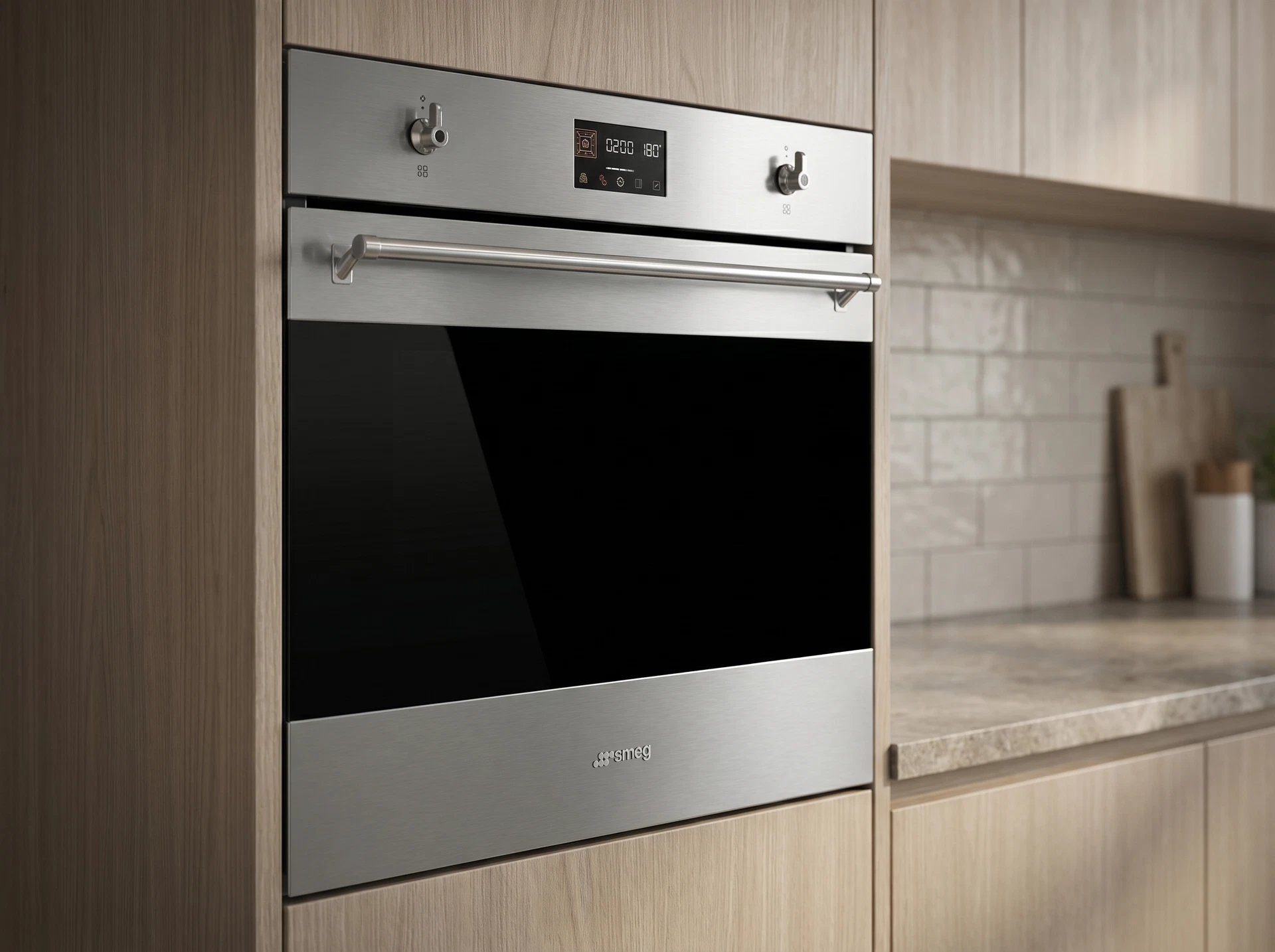 Электрический духовой шкаф Smeg SO6302TX - фото в интерьере