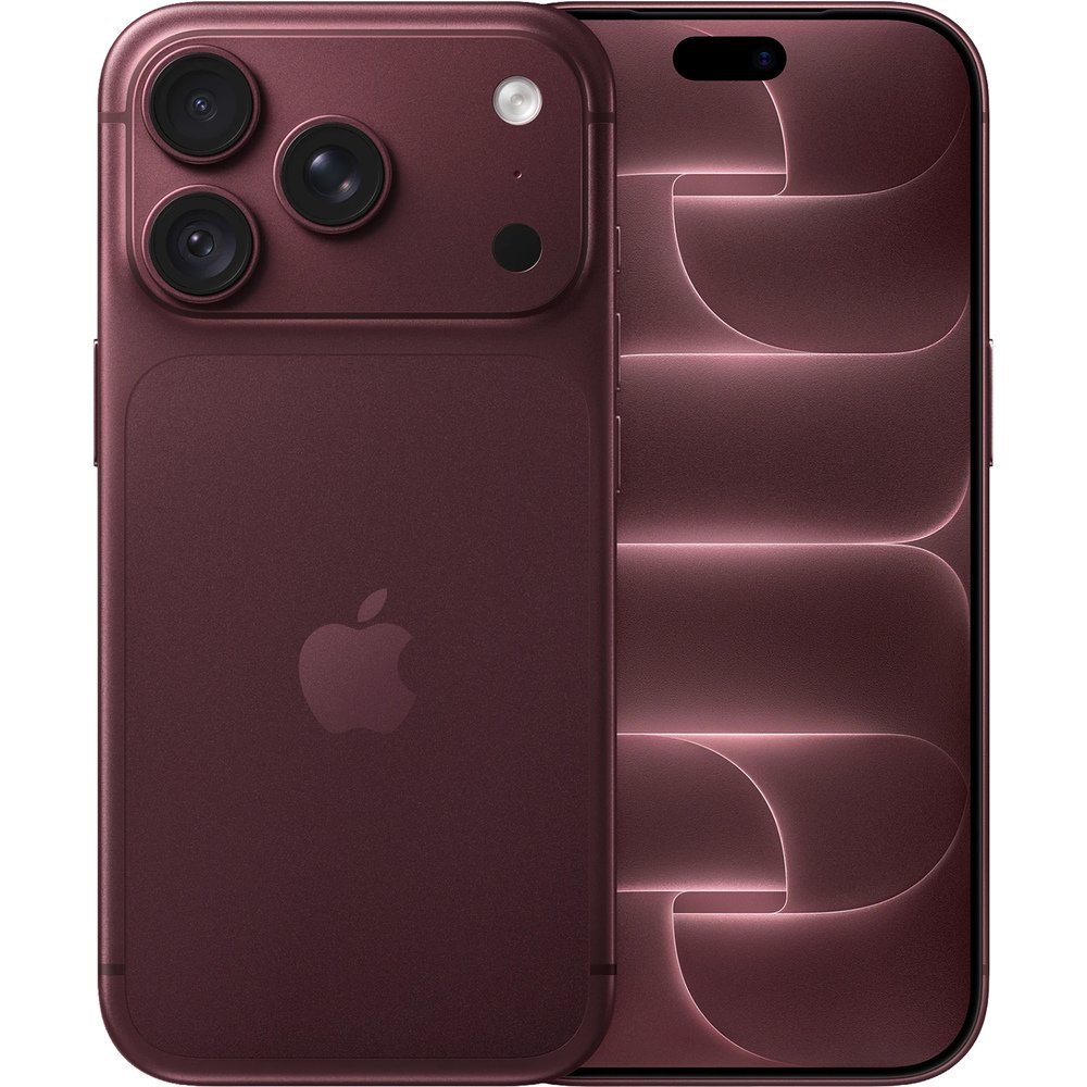 Apple iPhone 18 Pro Burgundy вид спереди — тройная камера и экран Super Retina XDR
