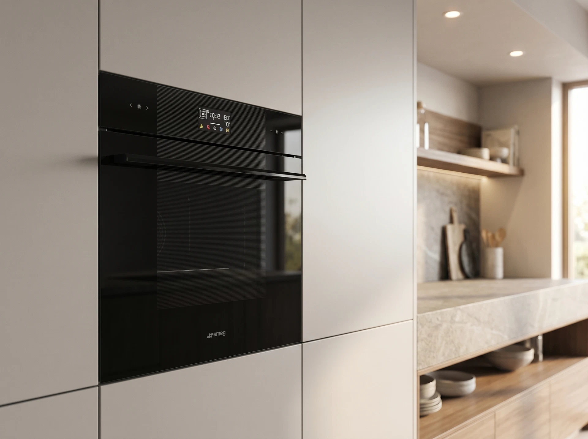 Электрический духовой шкаф Smeg Linea SO6102S3PB3 - фото в интерьере