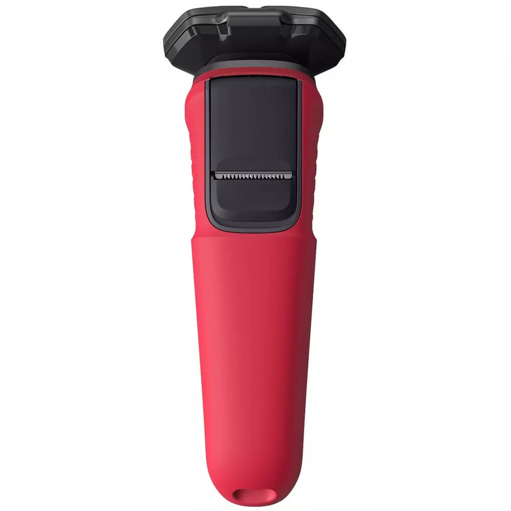 Philips S5883/10 с открытой крышкой &mdash; камера для сбора волос и доступ к режущему механизму