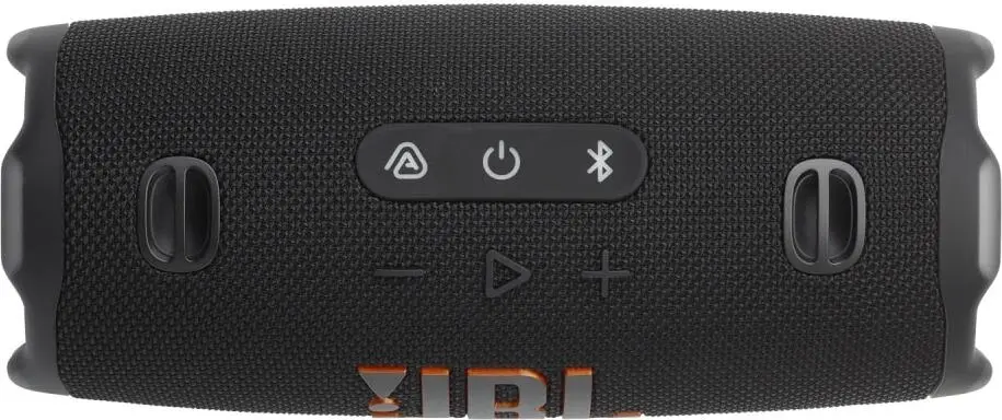 JBL Charge 6 Black кнопки управления сверху &mdash; питание, Bluetooth, Auracast и воспроизведение